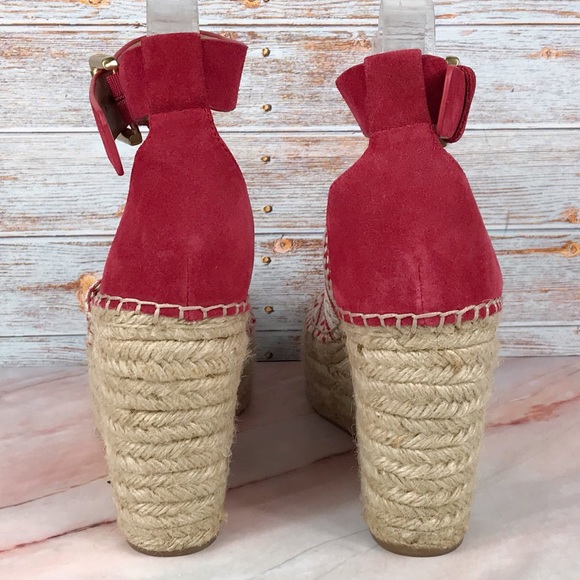 Marc Fisher Adalyn Espadrille Wedge Sandal Red/Natural White - Picture 7 of 8
